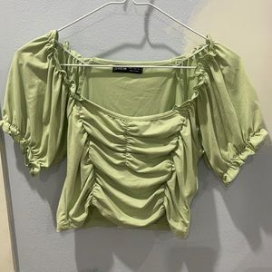 SHEIN puff sleeve ruched top